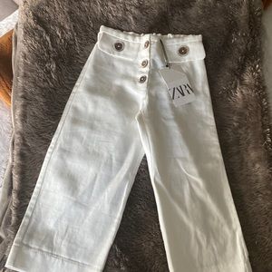 Zara little kids white pants new with tags size 5